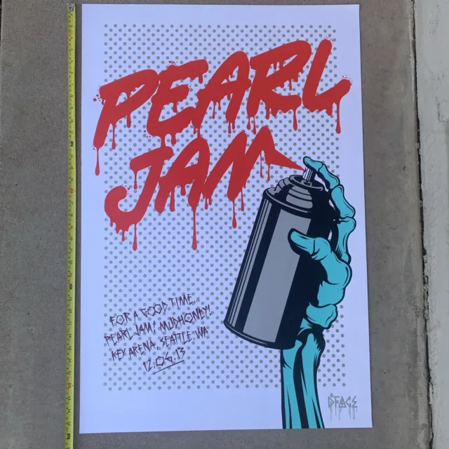 Pearl Jam 2013 D*Face Dface Concert Poster Print Seattle, WA Key Arena 2/6/13