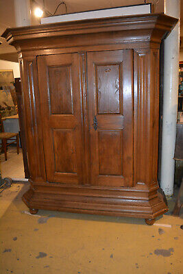 Stock Clearance Oak Solid Baroque Cupboard Hessen CA 1750 Floorboards Cabinet Patina 4