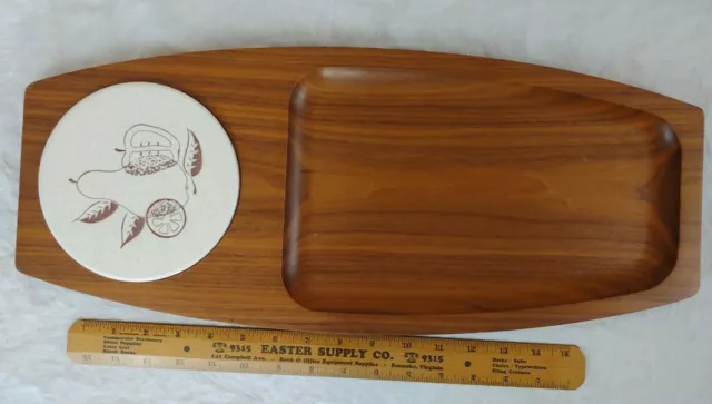 Vintage 1960s MCM Gladmark Sun Valley California Teak Wood Cheese Tray Board