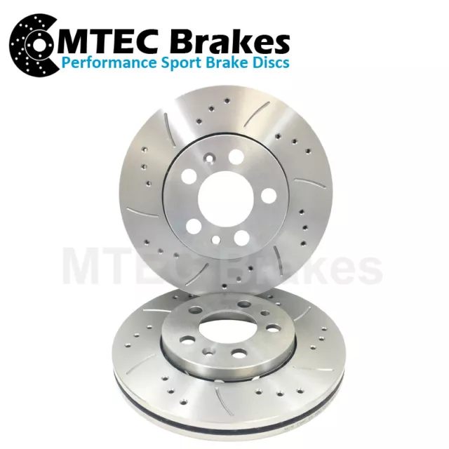 Renault Clio MK3 1.2 1.4 1.5 1.6 05- Front Drilled Grooved Brake Discs 260mm