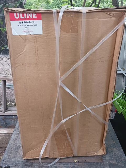 Uline 2 x 24" Black Mailing Tubes 50/Case With Caps