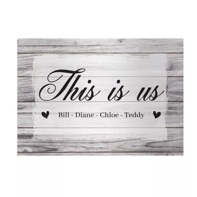 Personalised This Is Us - A4 Metal Sign Print - Frame Options Available