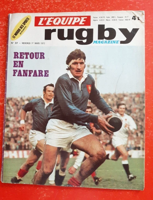1972 L'EQUIPE RUGBY Magazine n°37 FRANCE ANGLETERRE VILLEPREUX LA ROCHELLE BORDE EUR 7,49 - FR