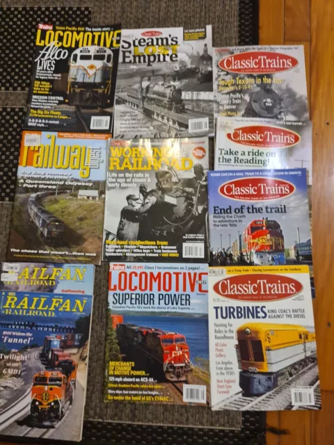 Railway railroad  locomotive Magazines mixed lot x 9