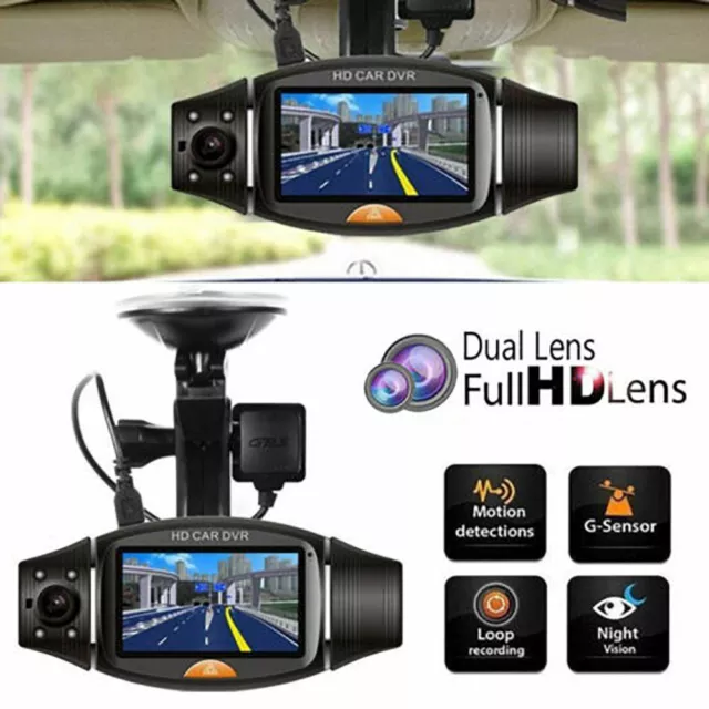 HD 1080P Dual Lens GPS Car DVR Camera Vehicle Dash Cam Video Recorder G-sensor 2