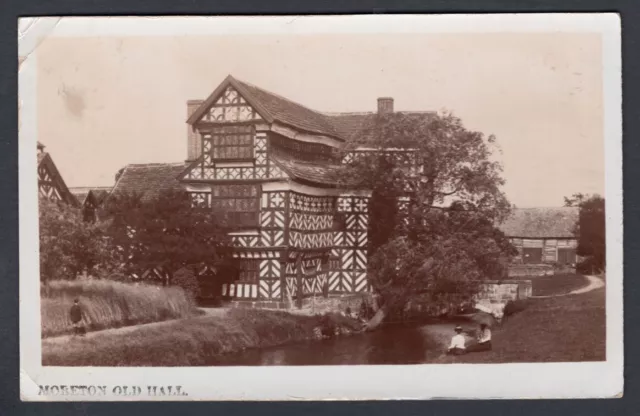 GB England MORETON Cheshire 1910s Old Hall. Real Photo Postcard