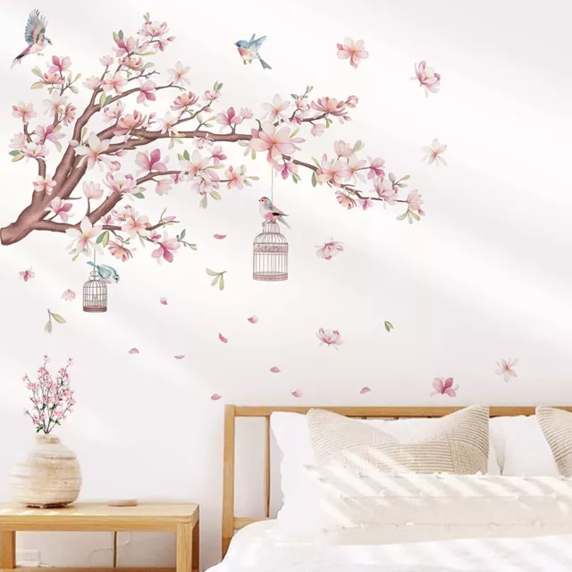 Wall Sticker Flower Decal Tree Branch Birds Vinyl Mural Home Living Room Decor