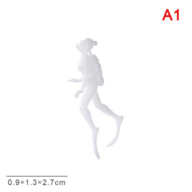 Ciondolo Diver 3D Micro Paesaggio Mini Riempimento Resina Resina Gioielli Rendere Morbido Th