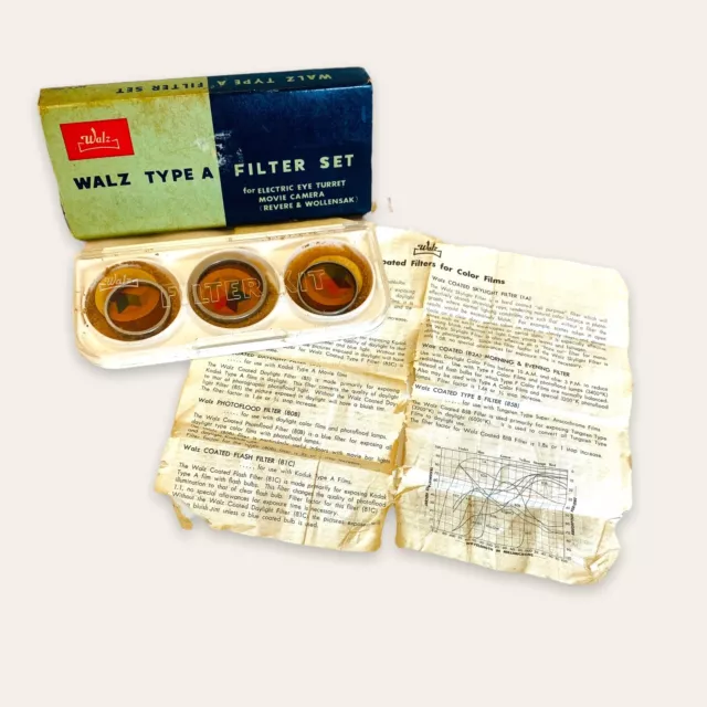 Camera Filter Set Walz Type A Electric Eye Turret Movie Camera Revere Wollensak