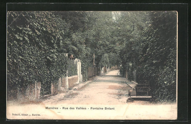 CPA Mandres, Rue des Vallees, Fontaine Breant 1906