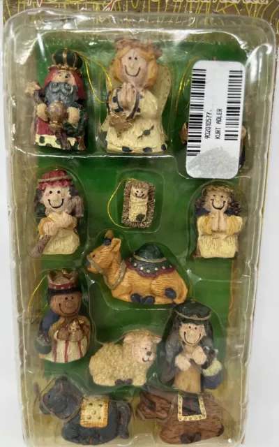 Kurt Adler 12 pc. Miniature Nativity Ornaments Christmas Santa's World