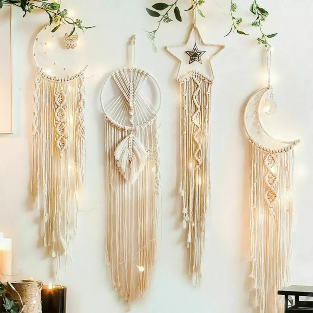 Boho Macrame Wall Hanging Tapestry Dream Catcher Woven Handmade Home Decor