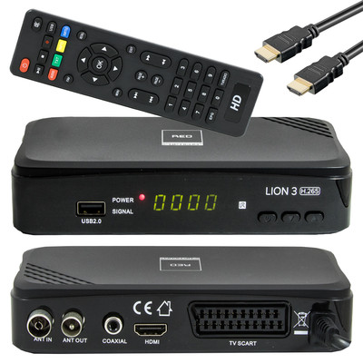 Ankaro DVB-T2 Récepteur DTR 50 Freenet TV numérique H.265 Noir 