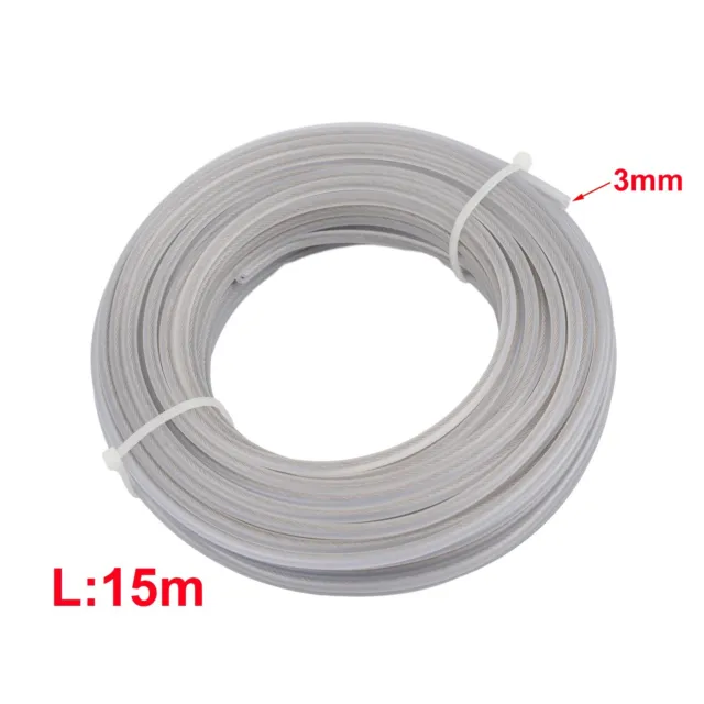 Cordon de fil tondeuse gris robuste 15 m ligne 3 mm fil d'acier pour tondeuses d