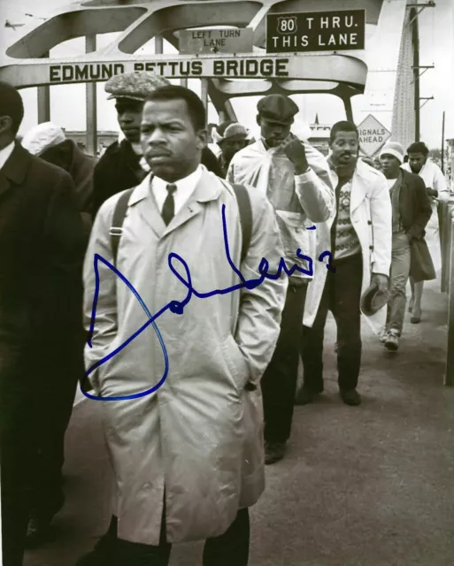 JOHN LEWIS CIVIL RIGHTS LEADER CONGRESSMAN SIGNED 8x10 PHOTO SELMA MLK