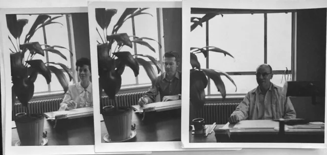 Lot of 3 Vintage 1960s Photo Men Woman Business Office Worker Life