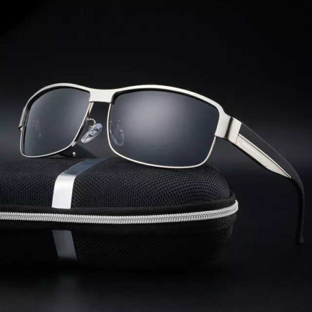 Mens Polarized Eyewear Retro UV400 Pilot Sunglasses Driving Outdoor Eye Glasses 2