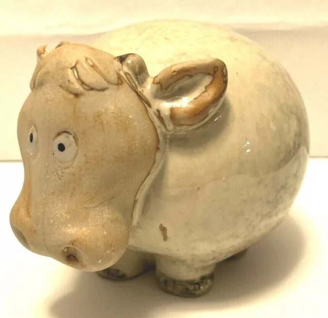 Pottery Sheep Round Rollie Pollie Figurine Bubble Sheep Farm Animal 5"