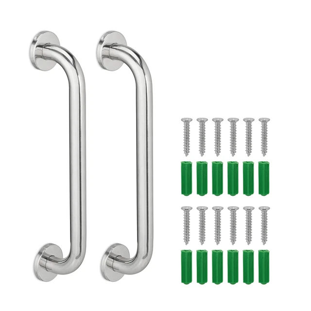 Set 2 maniglia maniglione acciaio inox supporto anziani ausili disabili 200 kg
