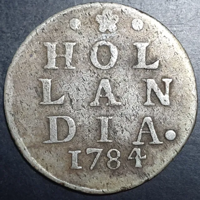 Provincial Dutch Netherlands Holland Hollandia 2 Stuiver 1784 Silver