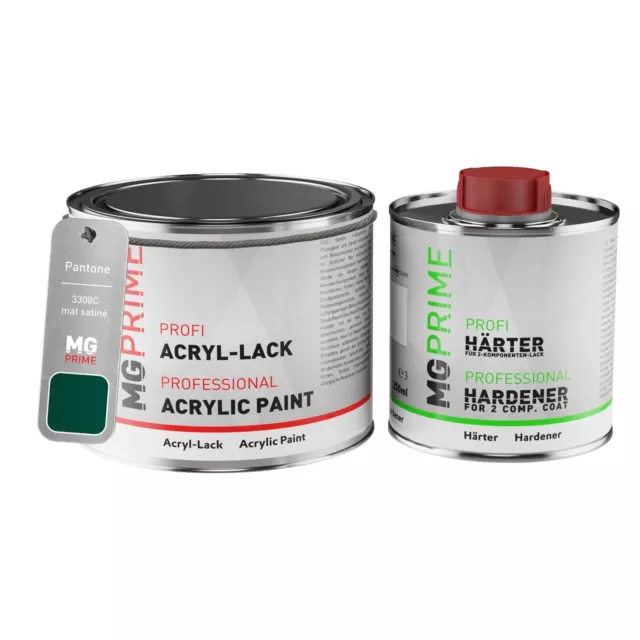 Pantone 3308C Green Peinture acrylique mat satinée Pot de 0,75 litre durcisseur