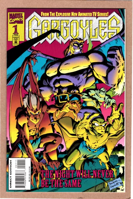 GARGOYLES #1 NM+ 1st app Gargoyles in comics; embossed cover 1995 Marvel Comics