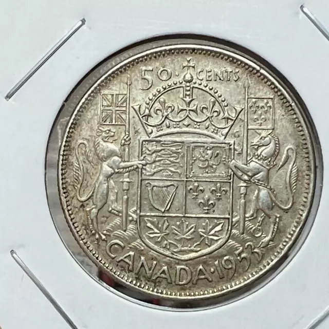 1953 Canada 50 Cents Silver Coin