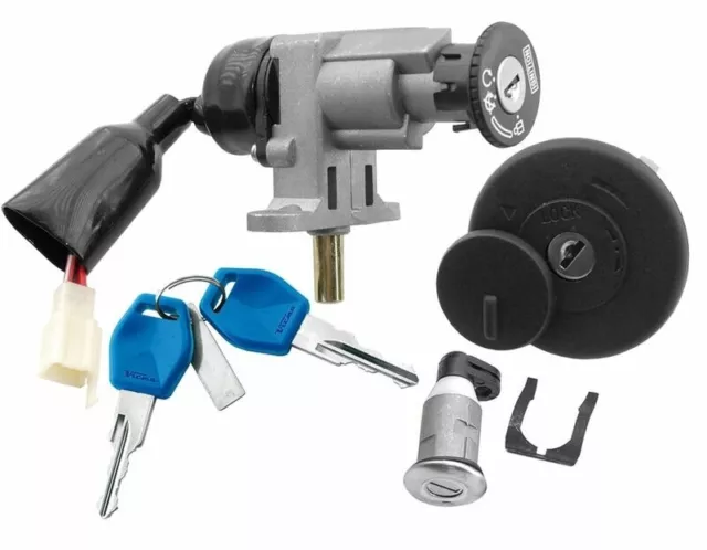 Blocco Accensione + Serrature + Chiavi per Keeway Focus 125 2006-2012
