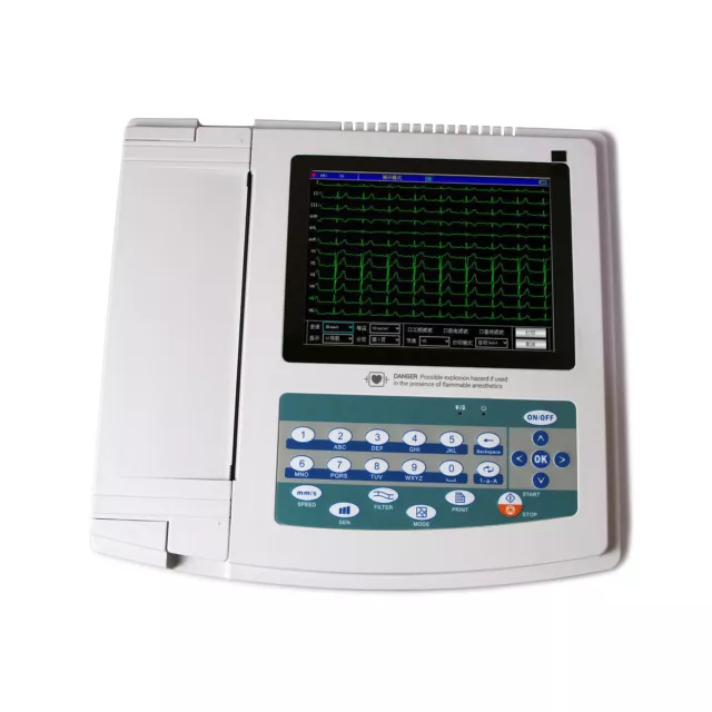 Logiciel de synchronisation CE&FDA ECG1200G numérique 12 canaux/plomb ECG + PC, électrocardiographe 3