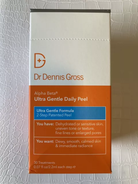 Dr Dennis Gross Ultra Gentle Daily Peel, 30 Treatments, NIB .07oz/2.2ml