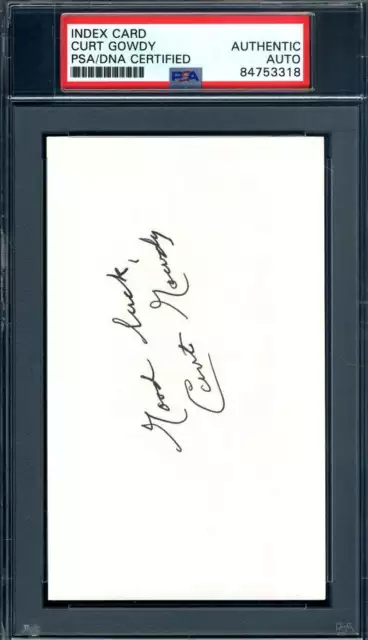 Curt Gowdy PSA DNA Coa Signed 3x5 Index Card Autograph