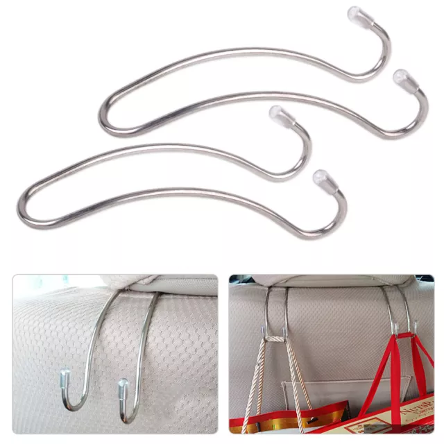 2x Multi-function Stainless Hook Car Seat Hanger Bag Coat Holder Organizer rt