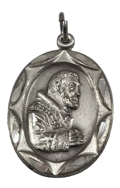 Vintage Catholic Sterling Silver Padre Pio Religious Medal 3.6g