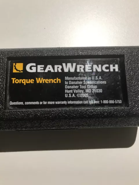 Gearwrench 85052 3/8" Drive Micrometer Torque Wrench 10-100 Ft/Lbs.