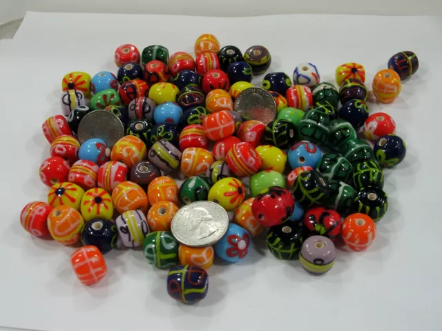 2 Pounds Assorted India Handmade Chevron Glass Beads Wholesale