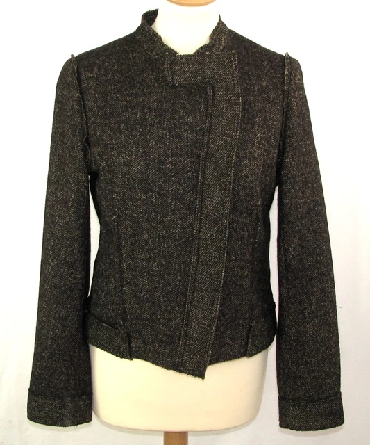 Veste Longue JAD Noir, Manches 3/4, Taille 40/42 - État Très Bon, Parfaite Pour Un Look Stylé Décontracté