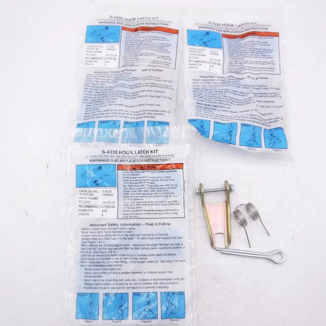 3 Pack Crosby Hook Latch Kit S-4320 for Crosby 319N, 320N