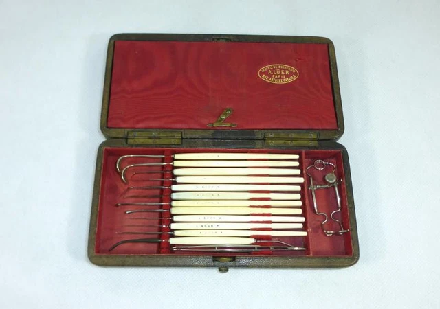Raro Juego Med. Instrumentos En Originaletui Georg Wilhelm Amatus Lüer Paris