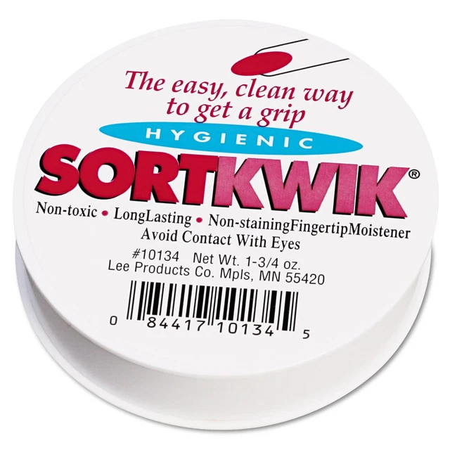 Lee Sortkwik Anti-Bacterial Odorless Non-Toxic Fingertip Moistener with Non-Skid
