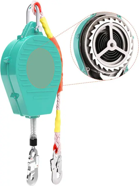 23Ft Self Retracting Lifeline 330Lbs Fall Arrester Fall Protection with Alloy St