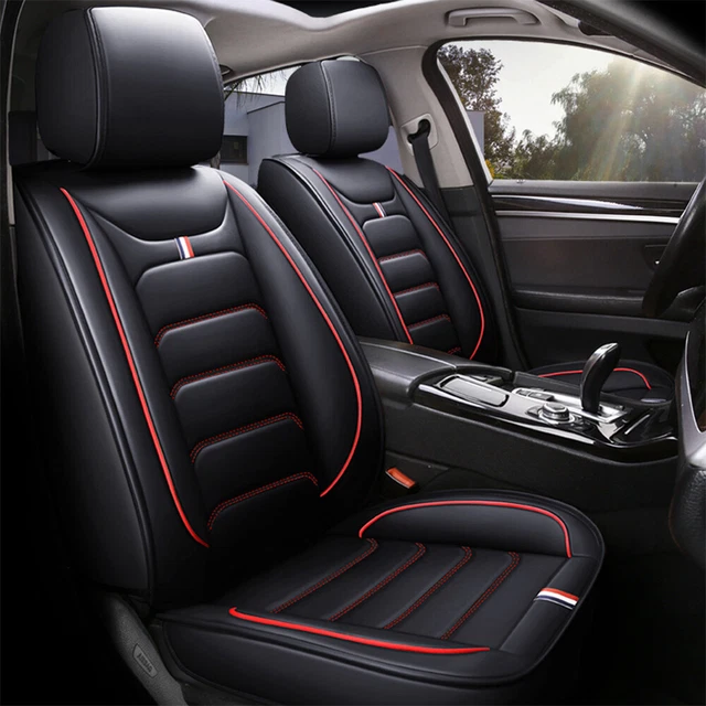 5 Seat Full Set Car Seat Cover Luxury Leather Universal Front Rear Back Cushion