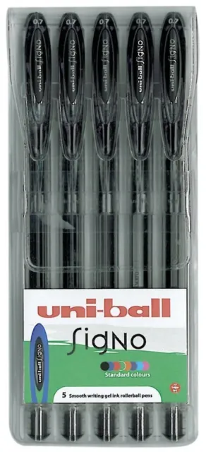 Uni-Ball Signo Gel Stylos - UM-120 - Noir - Portefeuille De 5