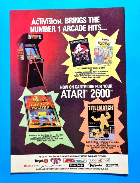 ATARI  2600 - Arcade  VIDEO GAMES -  1 Page Magazine 1980s Vintage Print AD