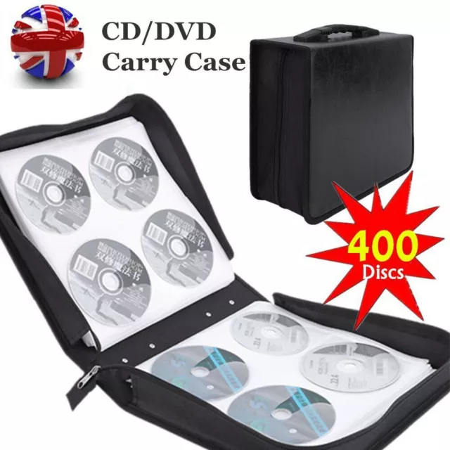 400 DISC CD DVD Album Storage Holder Carry Cover Case Wallet Bag Protector Box