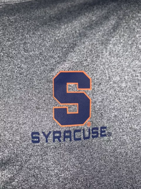 Men's Colosseum Syracuse Orange Gray 1/4 Zip Long Sleeve Pullover NWT XL 2