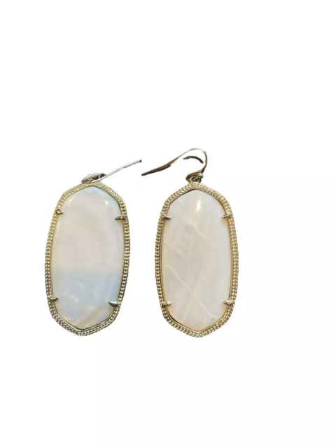 Kendra Scott Gold Tone Mother of Pearl Drop Earrings