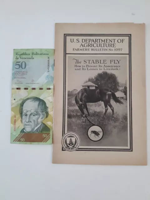 Vtg Farmers Bulletin US Dept of Agriculture No 1097 The Stable Fly Pest 1931 jj