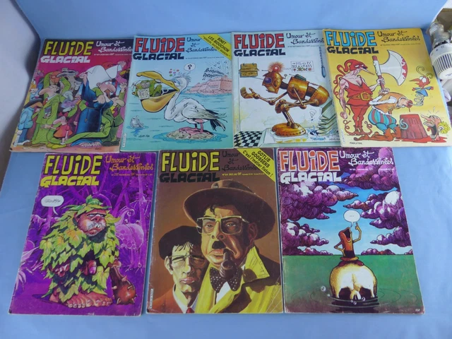 LOT DE 7 magazines FLUIDE GLACIAL N° 22 28 54 60 63 70 et 75 de 1977 à