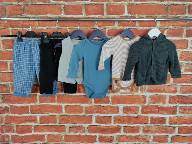 Baby Boys Bundle Age 6-9 Months Next M&S Monsoon Etc Knit Hoodie Vest Jeans 74Cm