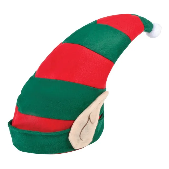Bristol Novelty BH521 Christmas Accessory   Elf Hat with Ears   1 Piece   Green